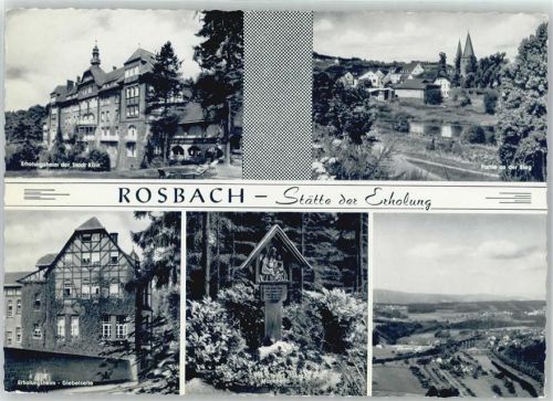 51570 W5227 Rosbach , Sieg - Erholungsheim der Stadt Köln, Partie an der Sieg, Marienbild