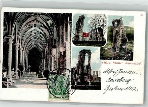 Walkenried 1910 Kirche Kloster Briefmarke Bildseite