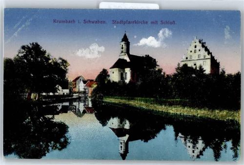 86381 W8908 Krumbach (Schwaben) - Stadtpfarrkirche, Schloß, Kammel