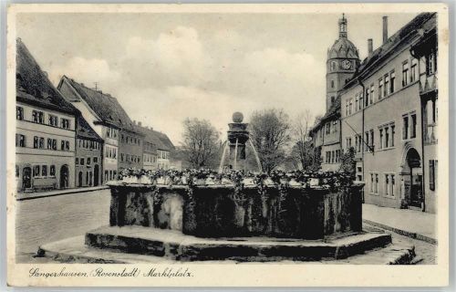 06526 O4700 Sangerhausen - Marktplatz, Brunnen