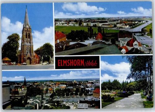 25335 W2200 Elmshorn - Kirche, Gesamtansicht, Parkpartie