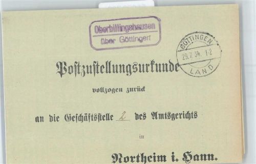 37120 W3406 Oberbillingshausen - Landpoststempel