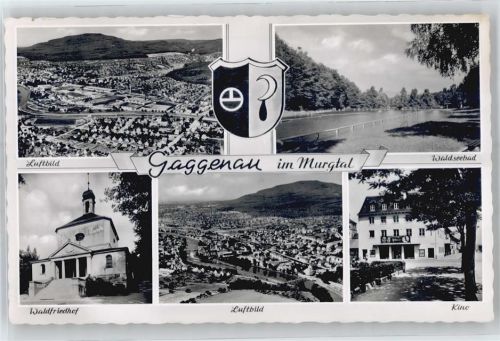 76571 W7560 Gaggenau - Gesamtansicht, Waldseebad, Waldfriedhof, Kino