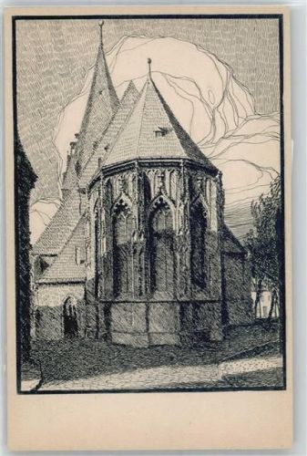06406 O4350 Bernburg - Marienkirche, Federzeichnung von Karl Bloßfeld