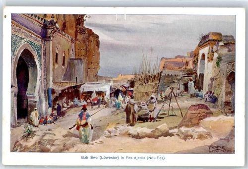Fes Künstlerkarte B. Richter, Löwentor