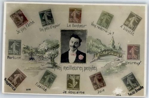 Briefmarkensprache Briefmarkenabbildung
