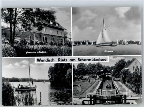 Wendisch Rietz Gaststätte Seeblick, Segelregatta, Segelboot, Schleuse, Scharmützelsee