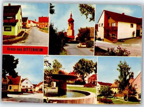 91723 W8821 Dittenheim 1982 - Kirche Bäckerei Brunnen