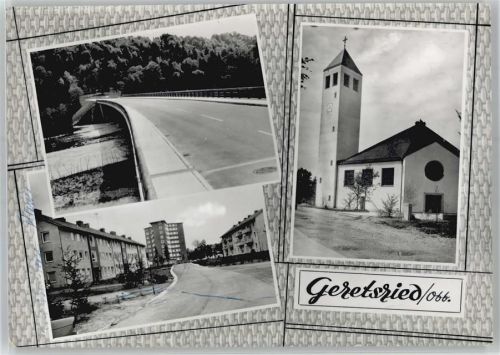 82538 W8192 Geretsried - Strassenbild, Kirche, Brücke