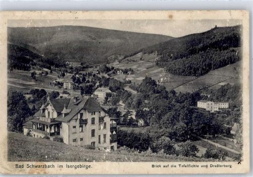 Bad Schwarzbach Blick auf die Tafelfichte und Dressierberg