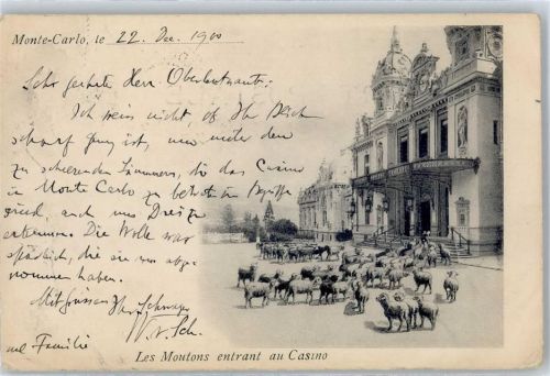 Monte Carlo 1900 Les Moutons entrant au Casino