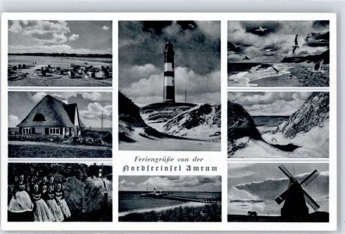 Amrum Friesenhaus Windmühle Dünen Leuchtturm Tracht
