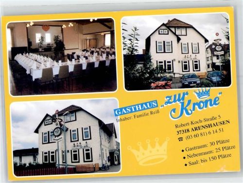 37318 O5631 Arenshausen - Gasthaus Zur Krone Familie Reiß Robert Koch Straße 5