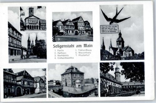 Seligenstadt Rathaus Marktplatz Kirche Wasserburg