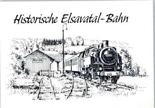 Eschau 1989 Historische Eisenbahn Elsavatal signiert