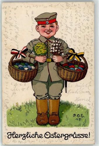 1915 Kind in Uniform Soldat WK I Ostern