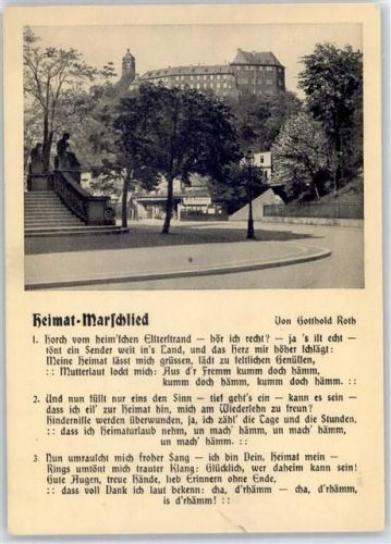 07973 O6600 Greiz Lieder AK Heimat Marschlied