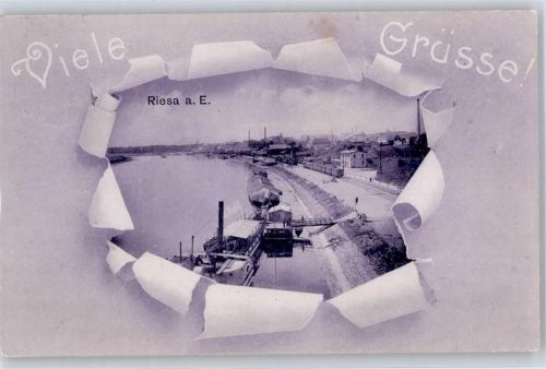 01587 O8400 Riesa 1909 - An der Elbe