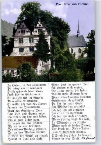 Hirsau Schlossruine mit Ulme Gedicht Ludwig Uhland