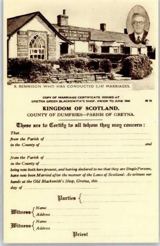 Dumfries Marriage Certificate