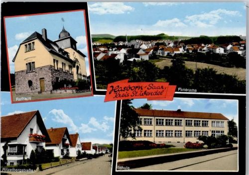 66606 W6690 St. Wendel , Saar - Rathaus Ritzelbergstraße Schule Hasborn
