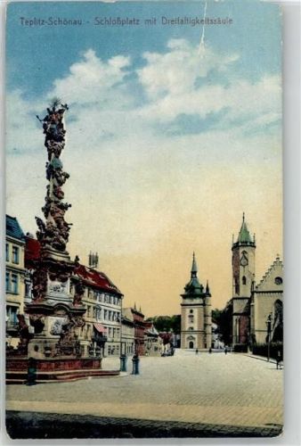 Teplice Schlossplatz Dreifaltigkeitskiche