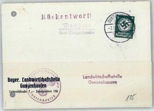 Wachstein WK II Landpoststempel