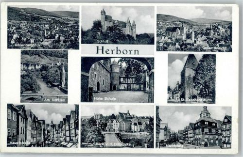Herborn Dillturm Hauptstraße St. Leonhardstrum Marktplatz