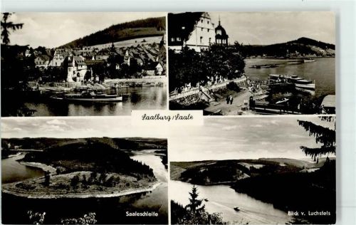 Saalburg Fahrgastschiff Saaleschleife Blick vom Luchsfels