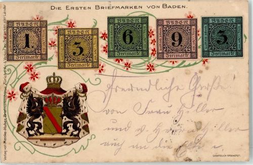 1900 Erste Marken von Baden Wappen