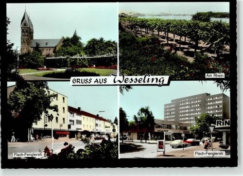 50389 W5047 Wesseling , Rheinl - Kirche Rhein Flach Fenglerstraße