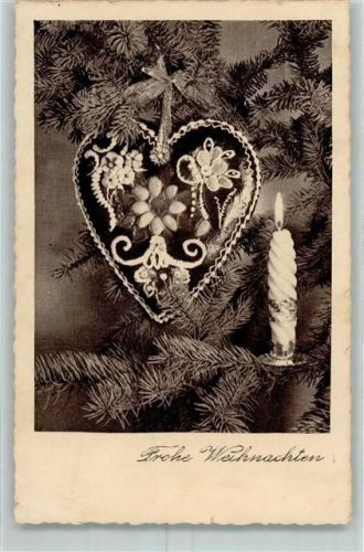 1938 Herz Weihnachten AK
