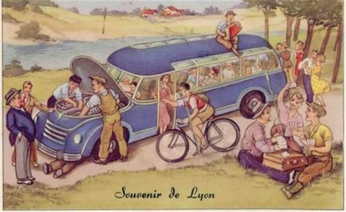 Lyon Lyon (Frankreich) Leporello II (kleine Einrisse, 2 Reißnagellöcher, Marke entfernt)