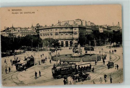 Madrid 1919 Plaza de Castelar Straßenbahn
