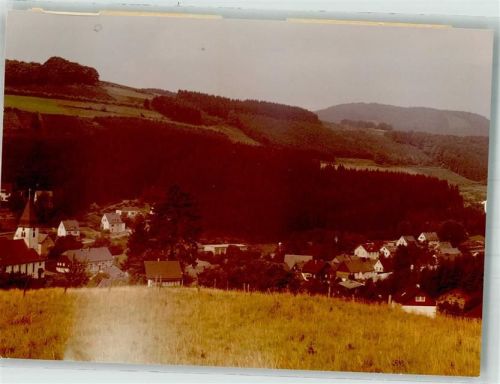 Ramsbeck Panorama des Ortes mit Kirche St. Margaretha Foto Original aus Archiv eines Ansichtskartenverlags Ort handschriftlich
