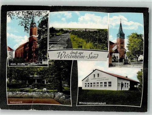 Weisenheim 1967 Kath. Kirche Ev. Kirche Naturpark Winzergenossenschaft