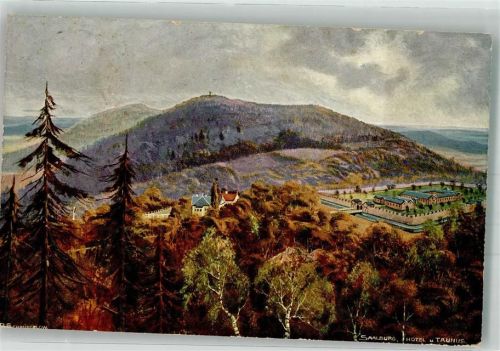 61273 W6393 Saalburg , Taunus, Bahnhof 1914 Künstlerkarte Burg Saalburg Hotel