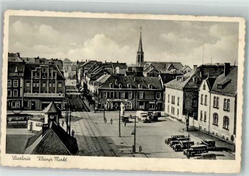 Saarlouis Auto LKW Litfaßsäule Straßenbahn Kleiner Markt Platz der Deutschen Front
