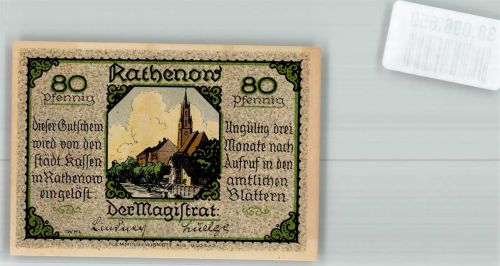 Rathenow Notgeld 80 Pfennig Zietenhusar