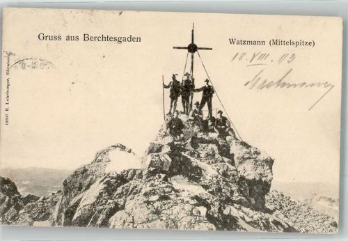 Berchtesgaden 1903 Mittelspitze Gipfelkreuz