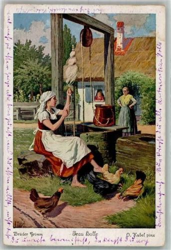 1926 Szene aus dem Märchen Frau Holle der Gebrüder Grimm Uvachrom Nr. 3794 Serie 139