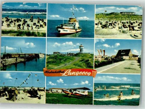 Langeoog 1967 Schwimmbad Strand Eisenbahn DRLG Seenotrettung