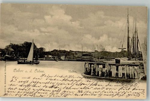 Laboe 1899 Segelboote im Hafen Verlag Glückstadt & Münden 1665