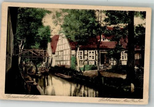 Lübbenau 1927 Am Graben Spreewaldbilder Hüttenstempel