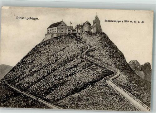 Schneekoppe 1919 Riesengebirge Hotel Wetterstation