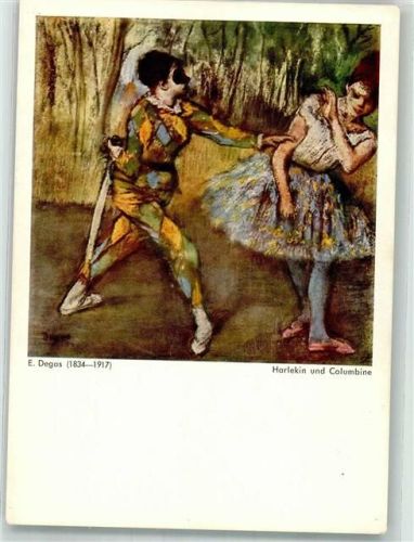 sign. Degas, Edgar Harlekin und Columbine