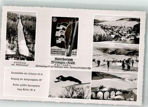 Willingen 1956 Skisprungschanze am Mühlenkopf Deutsche Nordische Ski-Meisterschaften Willinger Viadukt Fotograf Werner