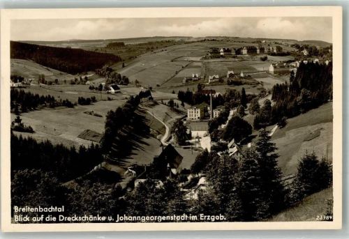 Johanngeorgenstadt 1934 Breitenbachtal Blick auf Dreckschänke Breitenbach
