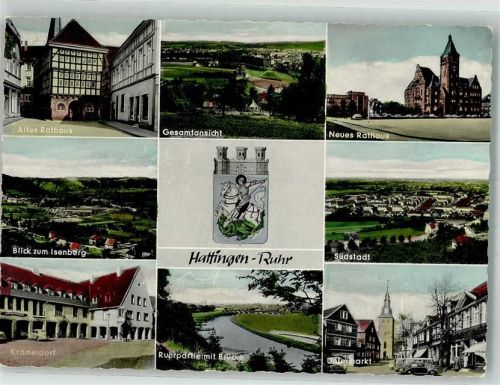Hattingen Altes Rathaus Krämerdorf Untermarkt Neues Rathaus Ruhrbrücke Isenberg