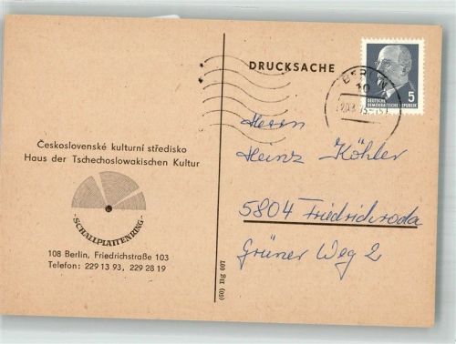 Berlin Mitte Schallplattenring Haus d.Tschechischen Kultur